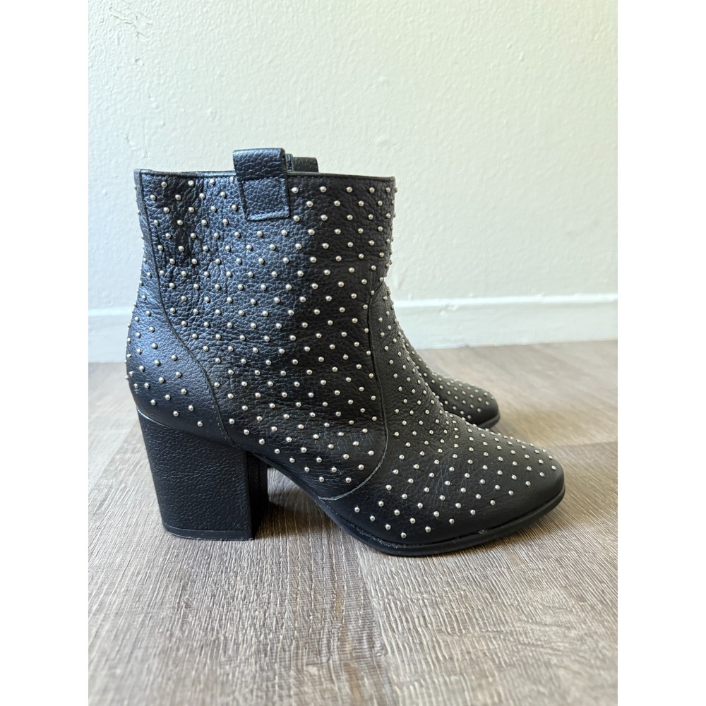 Rebecca Minkoff Sierra Studded Leather Ankle Bootie Black Women's 6M Block Heel - Picture 4 of 9